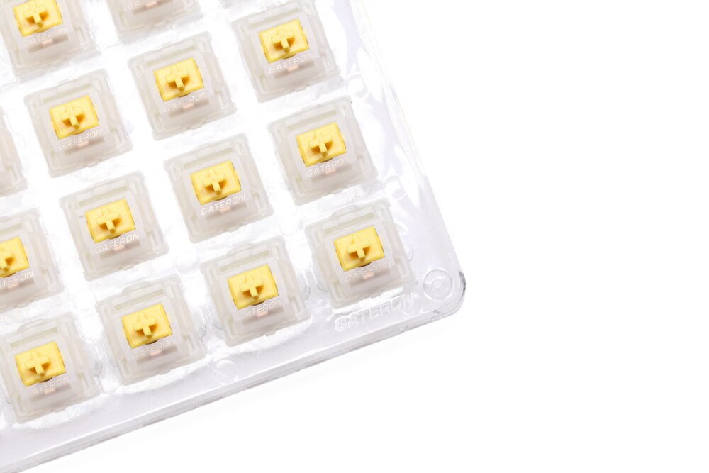 Gateron CAP Milky Yellow V2 Switch Extras 5pin RGB Linear 63g mx stem switch for mechanical keyboard 50m with Acrylic Base Case