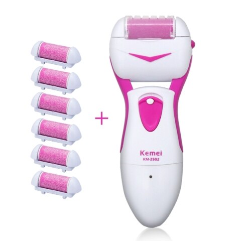 Kemei electric callus remover Top Electric Pedicure Tools Foot Care Tool Pedicure Velvet Smooth Machine Callus Foot file: 6 extra