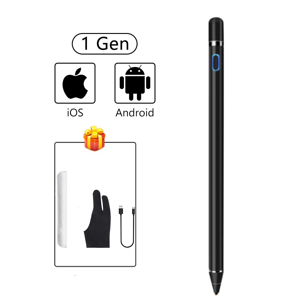Stylet tactile universel pour téléphone portable, adaptable sur tablette, iOS, Android, Huawei, Samsung, Xiaomi, Apple, iPad: Black 02