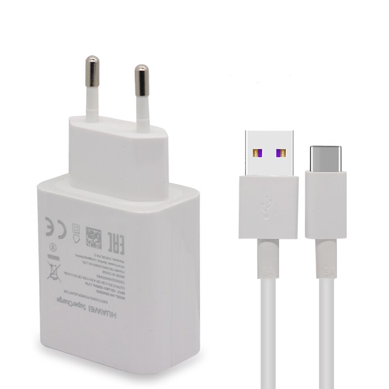 Oryginalna szybka ładowarka HUAWEI Mate20 10V4A 40W szybka ładowarka USB 5A USB3.1 TYPE-C szybki kabel do Honor9 10 P20 P10: EU Charger Cable