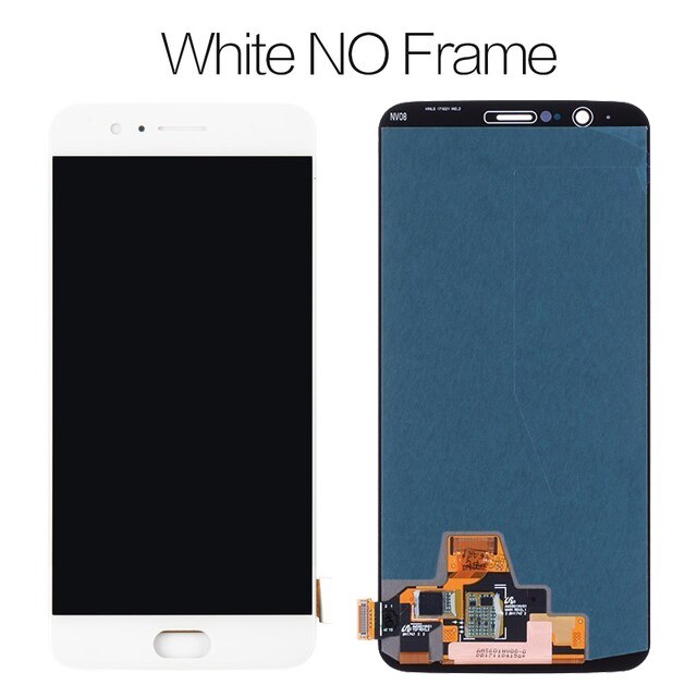 AMOLED 5.5 "LCD dla Oneplus 5 A5000 wyświetlacz LCD rama ekranu dotykowego Digitizer montaż dla OnePlus5 A5000 wyświetlacz LCD wymiana: biały nie rama