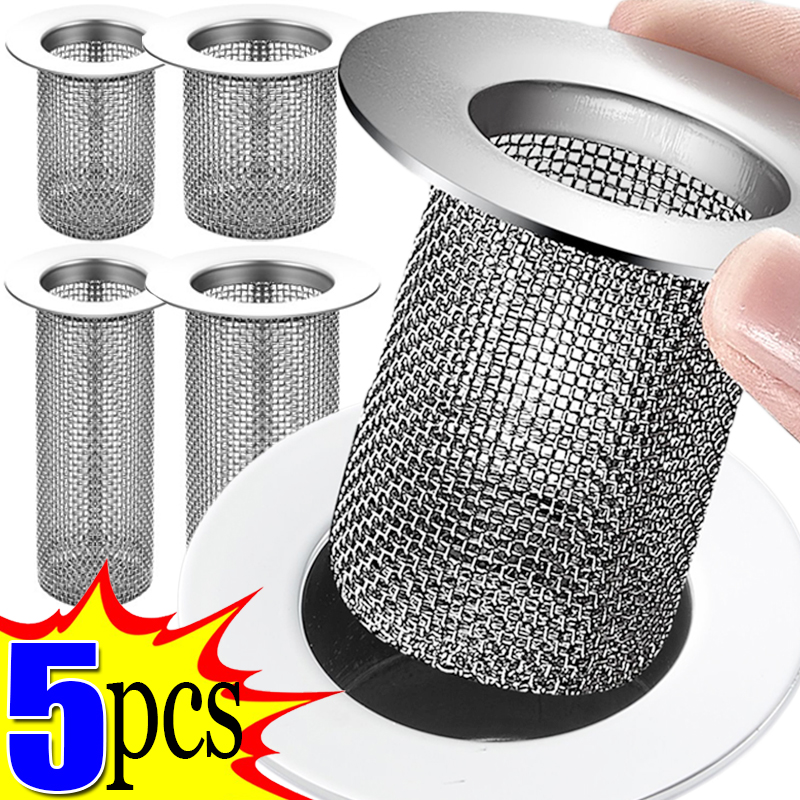 Köksavlopp i rostfritt stål filternät handfat anti-igensättning badkar hårfångare dusch läckagenät sil badplugg verktyg