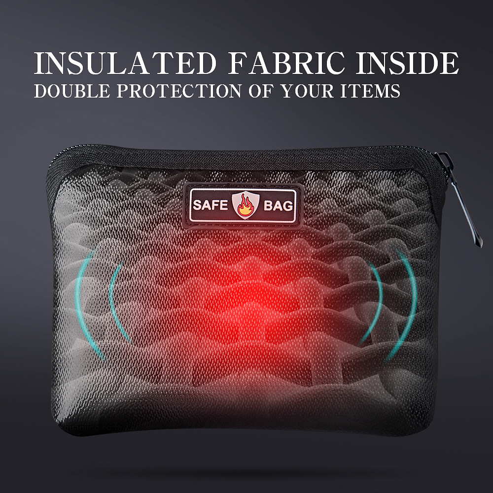 Fireproof Waterproof Document Bags Liquid Silicone Heat Insulation Fire and Water Resistant Safe Bag Zippered Office Suppllies