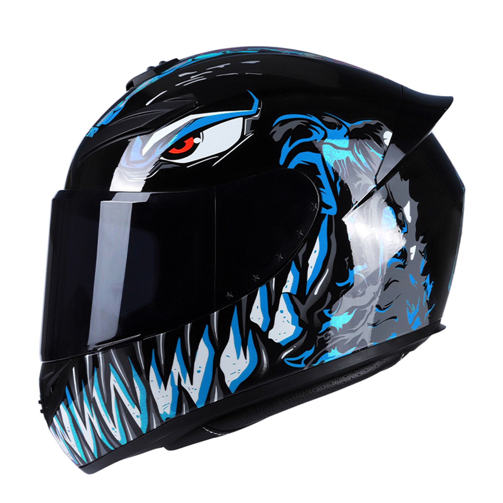 Motorcycle Full Face Helmet Rapid Street Helmet Unisex Adult Cool Rider Equipment Four Seasons Street Touring Motorcycle Helmet: Blue / XL
