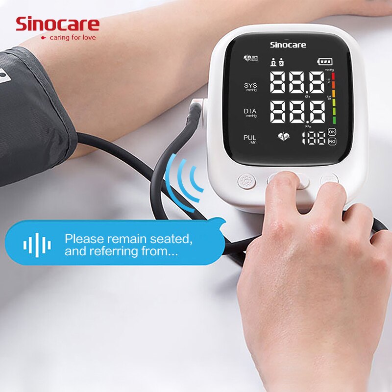 Sinocare-tonómetro Digital, medidor de presión Arterial para medir la presión Arterial, para la parte superior del brazo esfigmomanómetro, tensiómetro