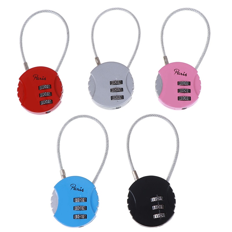 3 Dial Digit Password Combination Padlock Suitcase Luggage Metal Code Lock Mini Coded Keyed Anti-Theft Locks 3.7*9cm