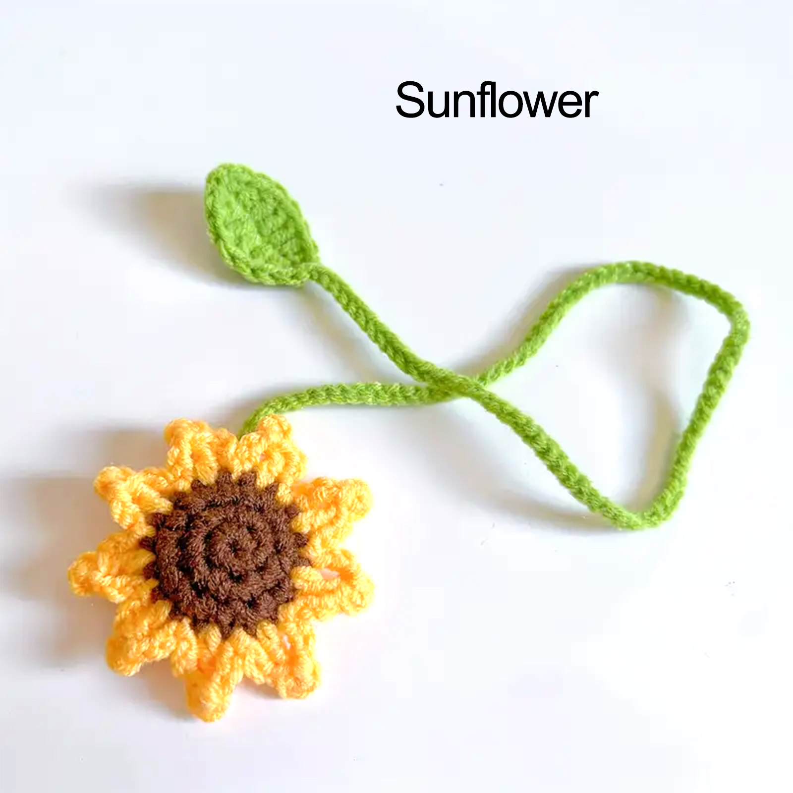 Marcapáginas hecho a mano, 4 estilos, flores de ganchillo, hecho a mano para amantes de los libros, profesores, correas de hebilla de cortina, 1 unidad: BLANCO