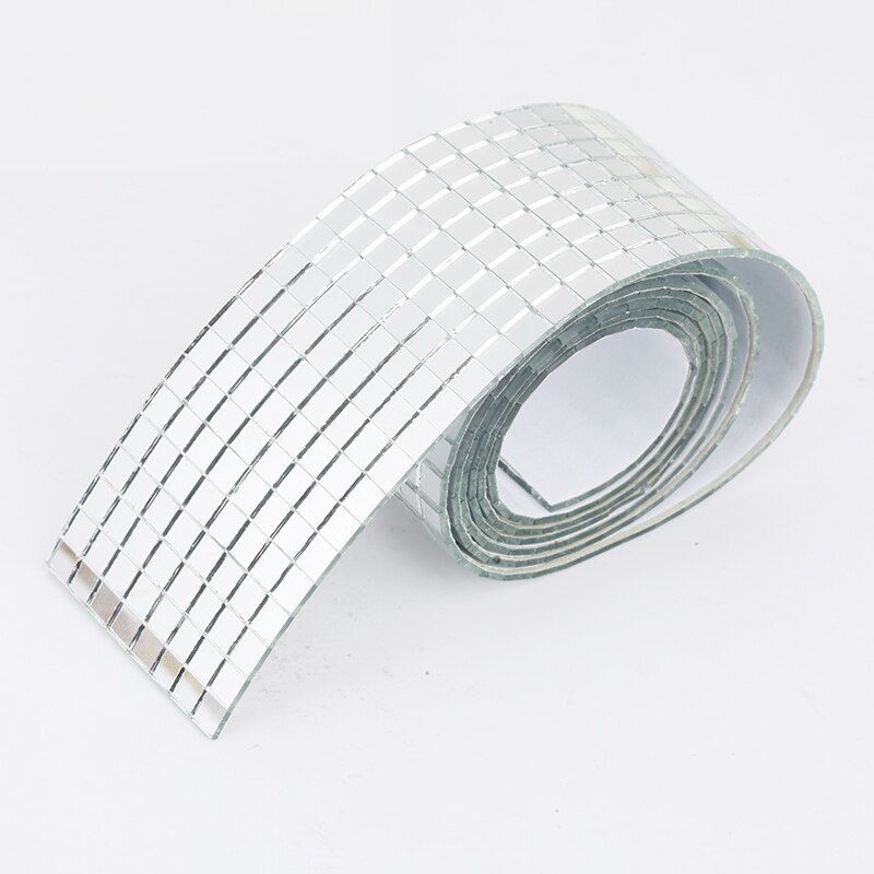 10x10mm griglia 1 metro piastrelle di mosaico quadrate autoadesive in vetro specchi a nastro fogli di mosaico per fai da te artigianato adesivo da parete: Beige / 10CM * 10 CENTIMETRI