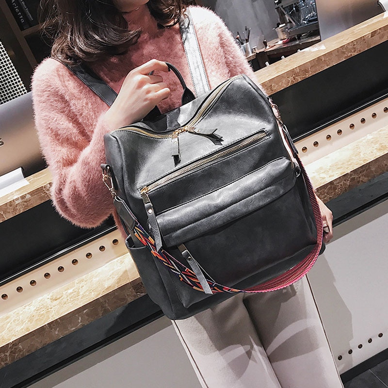 Retro grote rugzak voor dames pu leren rugzak dames knapzak reisrugzakken schouder schooltassen mochila rugzak