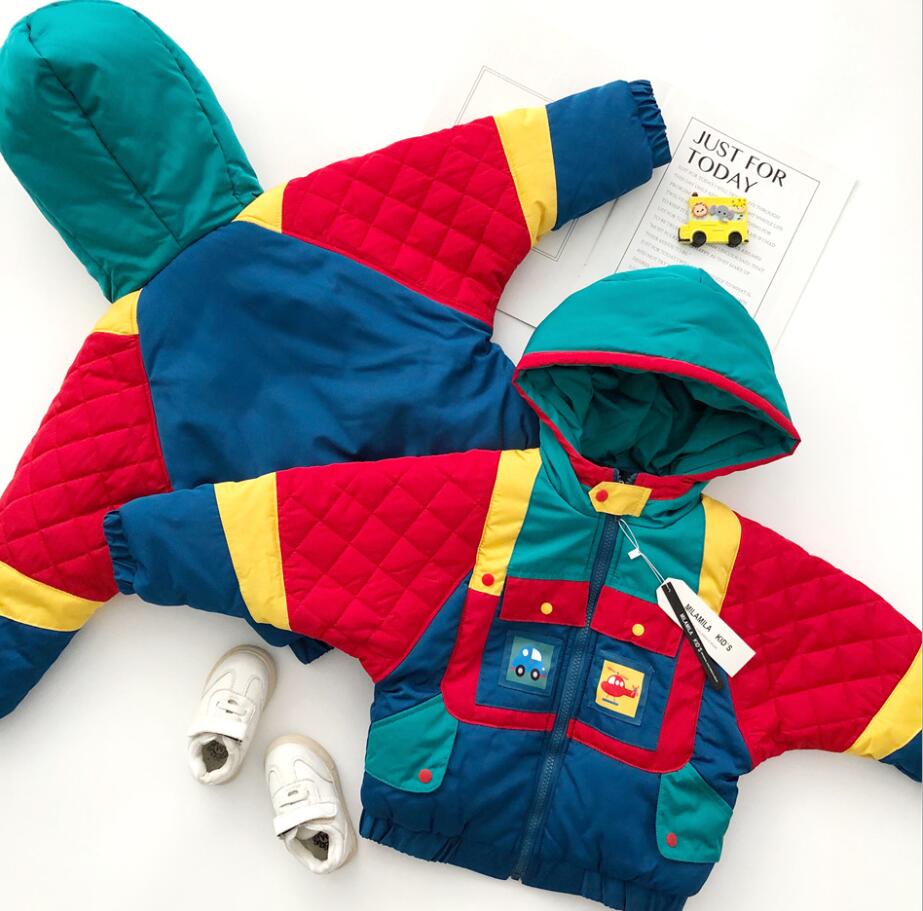 Chaquetas de invierno para niños pequeños, forro polar de algodón con capucha, trajes de dibujos animados, cortavientos