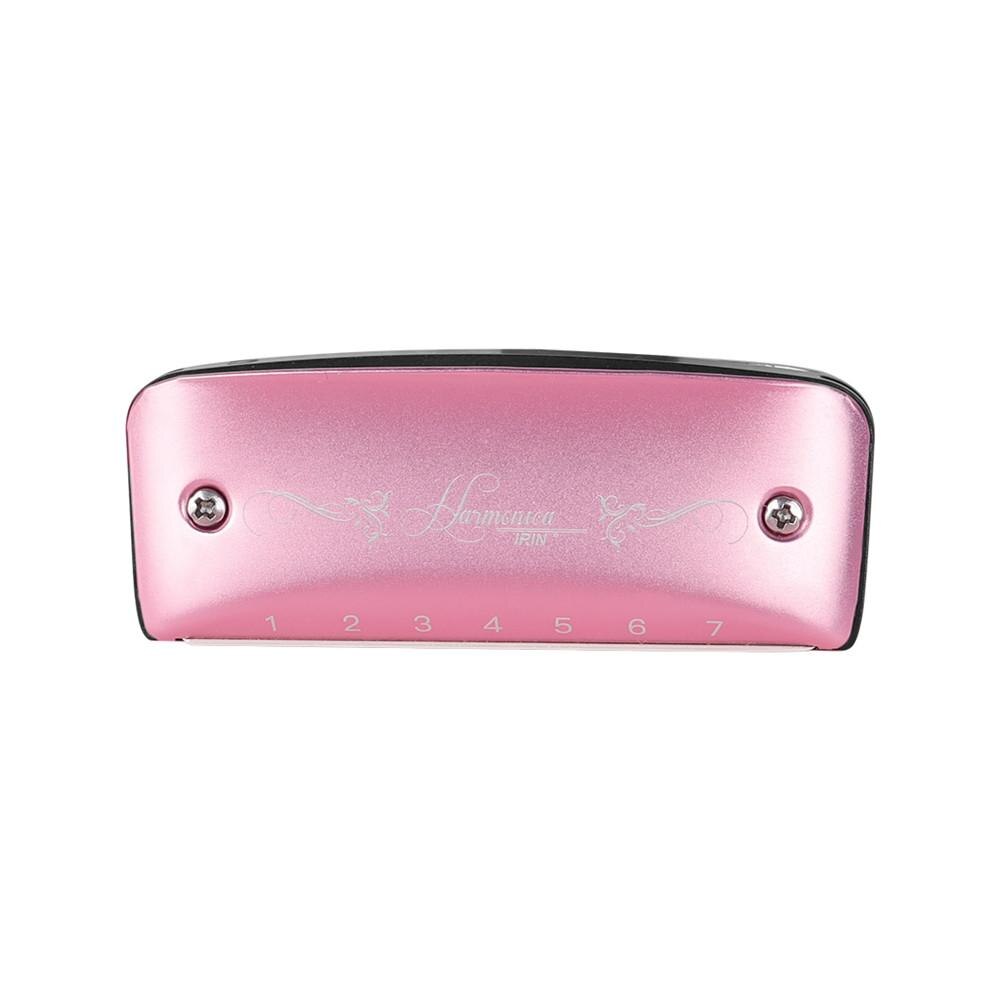 Professionele Harmonica IH-7 Irin D Tone 7 Gat Blues Metalen Harmonica Voor Speler Beginner Studenten Kinderen Kids Instrumenten: Pink