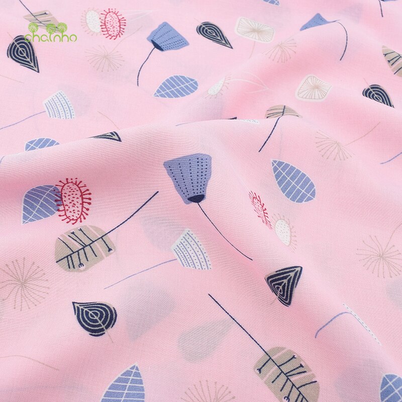 Chainho, sommarkläder / rosa blommönster / imiterat siden / kjol / klänning / skjortmaterial / halv meter 50 x 140cm