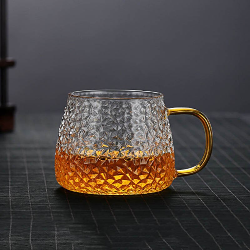 Gehämmert Wasser Tasse Mit Griff Glas Tee Tasse Haushalt Bier Saft Tasse #1