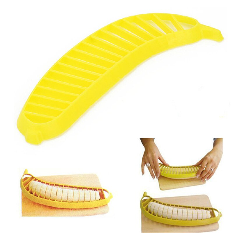 ! 1 stks Banana Slicer Chopper Cutter Plastic Banana Salade Make Tool Fruitsalade Worst Cereal Cutter Plastic Banaan