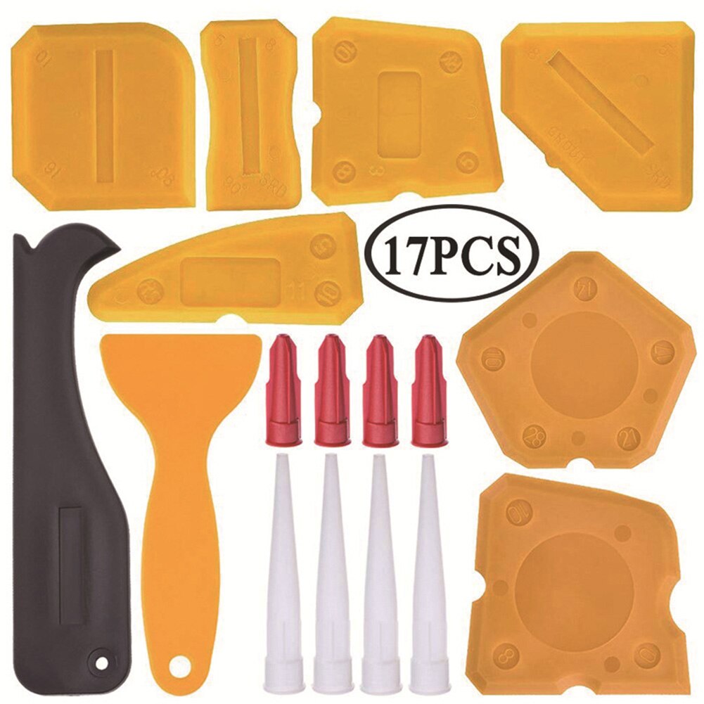 17 unids/set espátula selladora de silicona utensilio para quitar masilla o cemento herramienta de plástico + Kit de herramientas de silicona