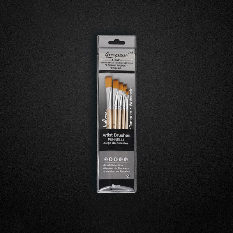 Acuarela pintura gouache cepillo de nylon de pelo 5 palos arte juego de bolígrafos para pintar estudiante de arte material de pintura material: gold
