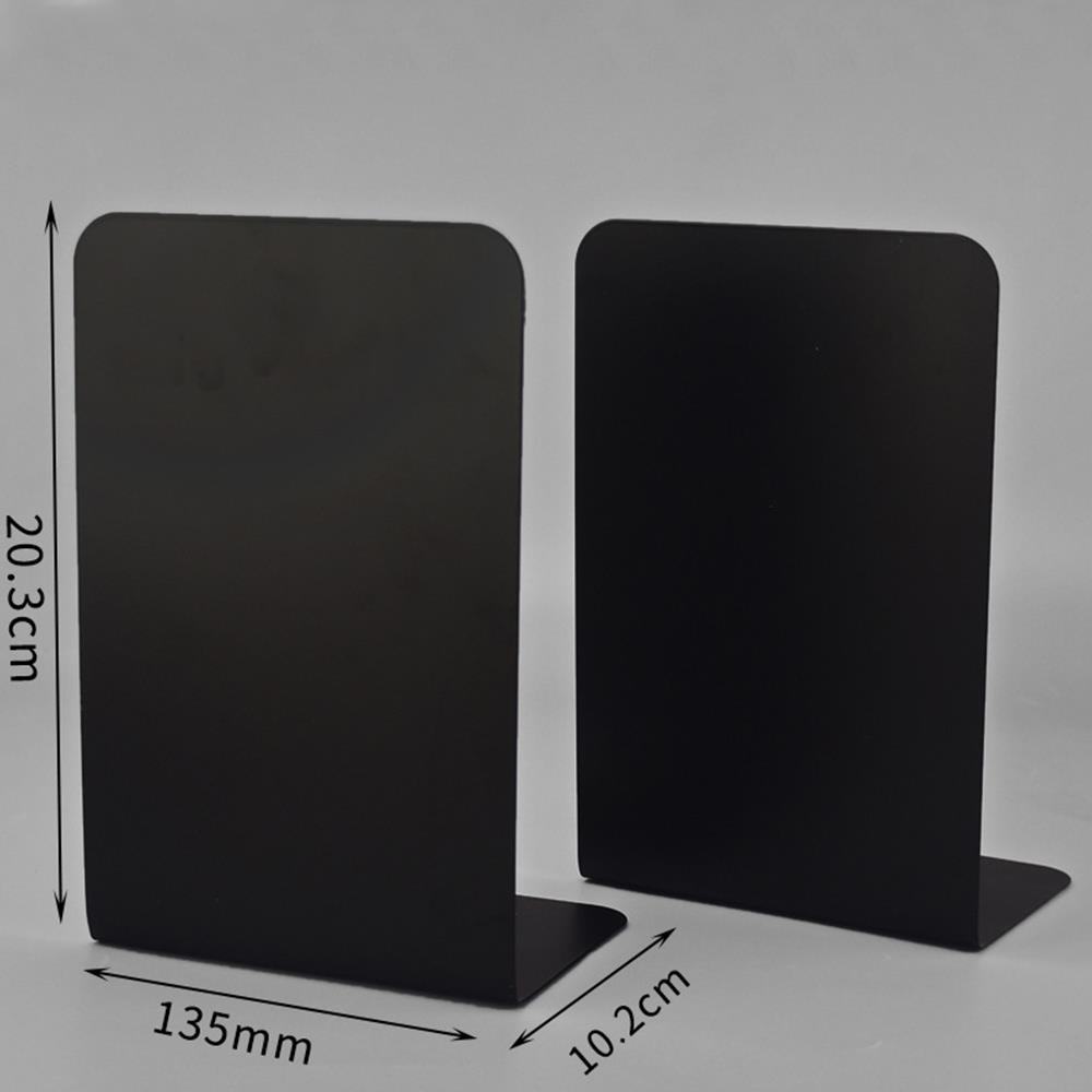 Desktop Organizer L-shaped Desk Bookends Durable Display Book Stand Simple INS Simple Metal Book Stand Storage Rack Stationery: black