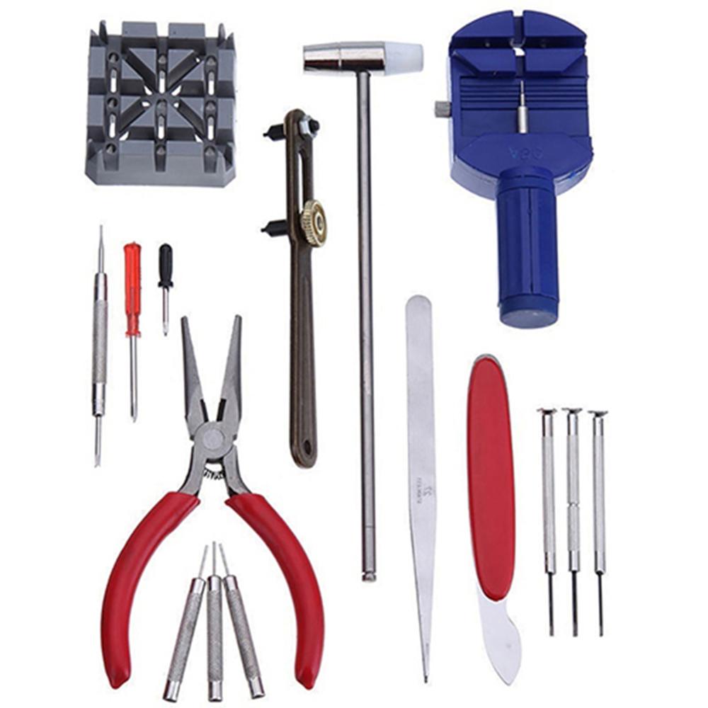 16 Stuks Horloge Reparatie Kit Set Wrist Strap Pas Pin Tool Kit Terug Remover Horloge Gereedschap Horloge Opener Lente Bar reparatie Hendel Scr