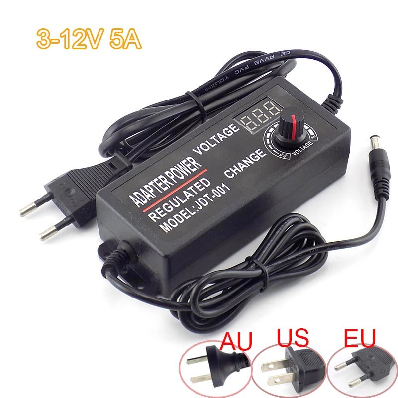 Ac 100-220v  dc 3-12v 5a virtalähde virtalähde cctv-kamera led-nauhavalaisinnäyttölaturiin  j17