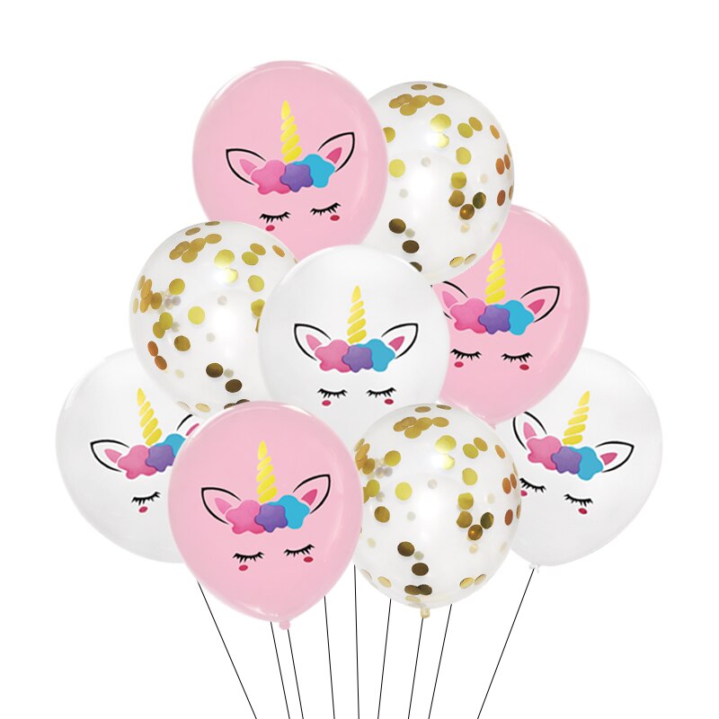 7 stk/parti regnbue enhjørning fest ballonger enhjørning bursdag dekorasjon nummer ballong barnebursdag fest baby dusj dekor globos: måke 10 stk