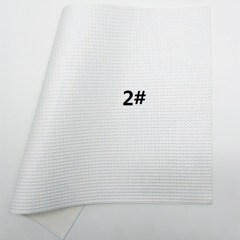 WHITE Faux Leather, Faux Leather Fabric, Weaving Synthetic Leather Fabric Sheets For Bow A4 21x29CM Twinkling Ming XM553: 2