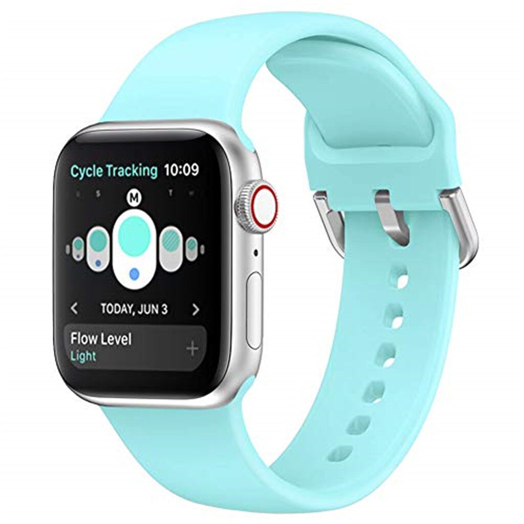 Yayuu Sport Zachte Siliconen Band voor Apple Horloge Serie 4/3/2/1 Band voor horloge 38/42/40/44mm armband horlogeband pulseira: Sky blue