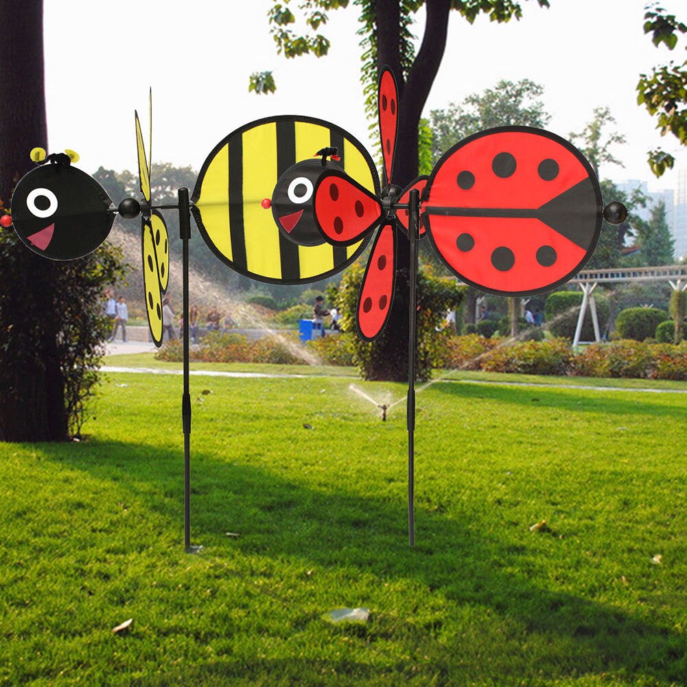 / Ladybug Windmill Whirligig Wind Spinner Home Yard Garden Decor