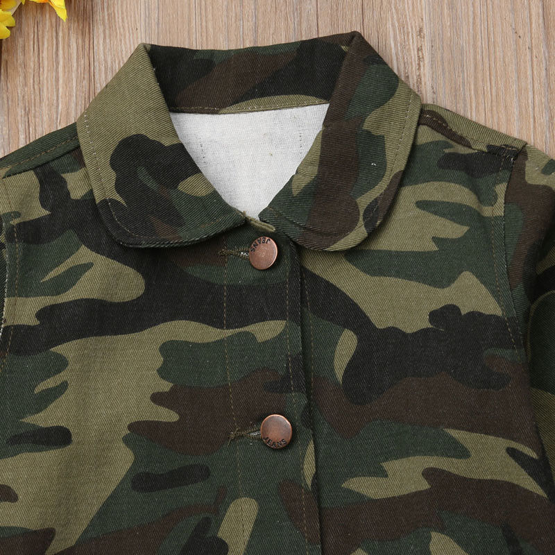 2-8 år happy smile crew tryckt kappa för småbarn barn flickor camo jackor vår höst kläder