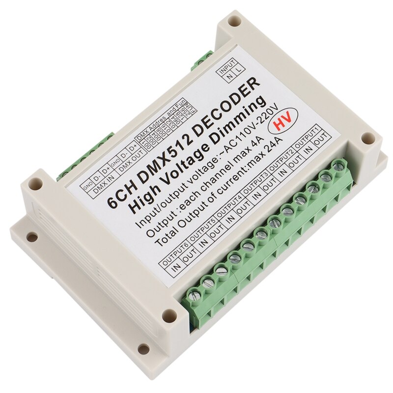 Ac110v - 220v hochvolt-dimmung 6ch dmx 512 decoder 6 kanäle dmx 4a/ ch hv decoder dimmerplatine für lampen