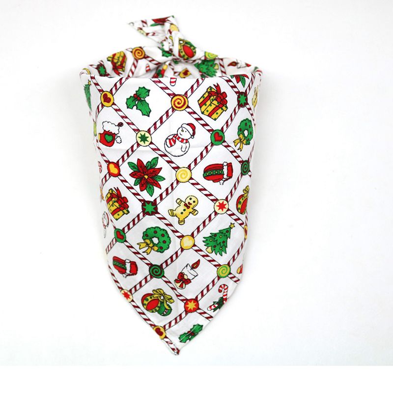 Christmas Pet Dog Bandana Small Large Dog Bibs Towel Scarf Halloween Pumpkin Printing Puppy Pet Grooming Costume Accessories: 3 / 42X42X64