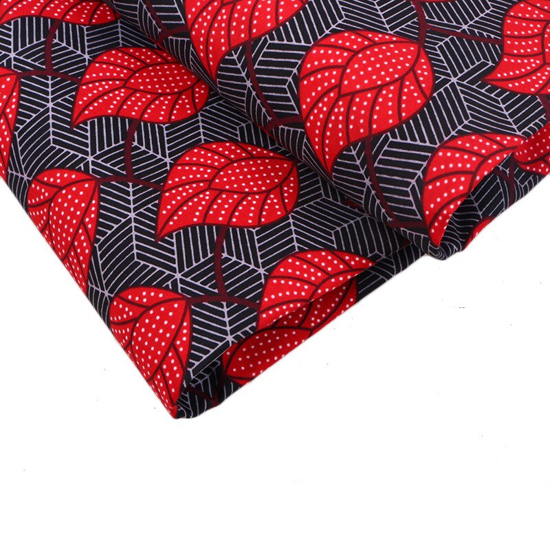 6 Yards Red Ankara African Real Wax Fabric Real Wax Fabric Material Pure Polyester Printed Wax Fabric Material
