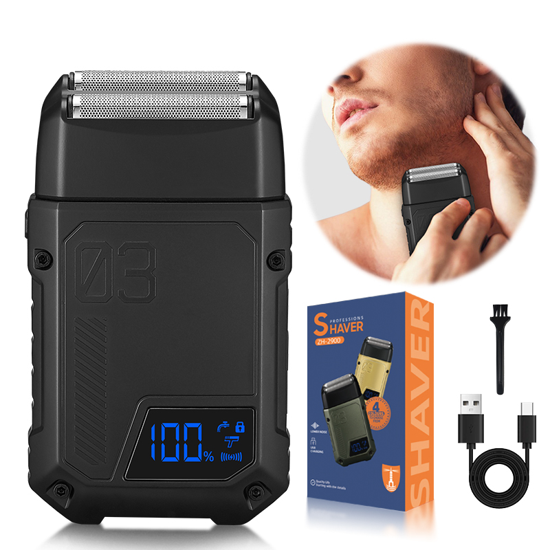 Rasoir électrique USB pour hommes, avec un temps de rasage fluide et confortable, adapté à la coupe et au nettoyage du visage