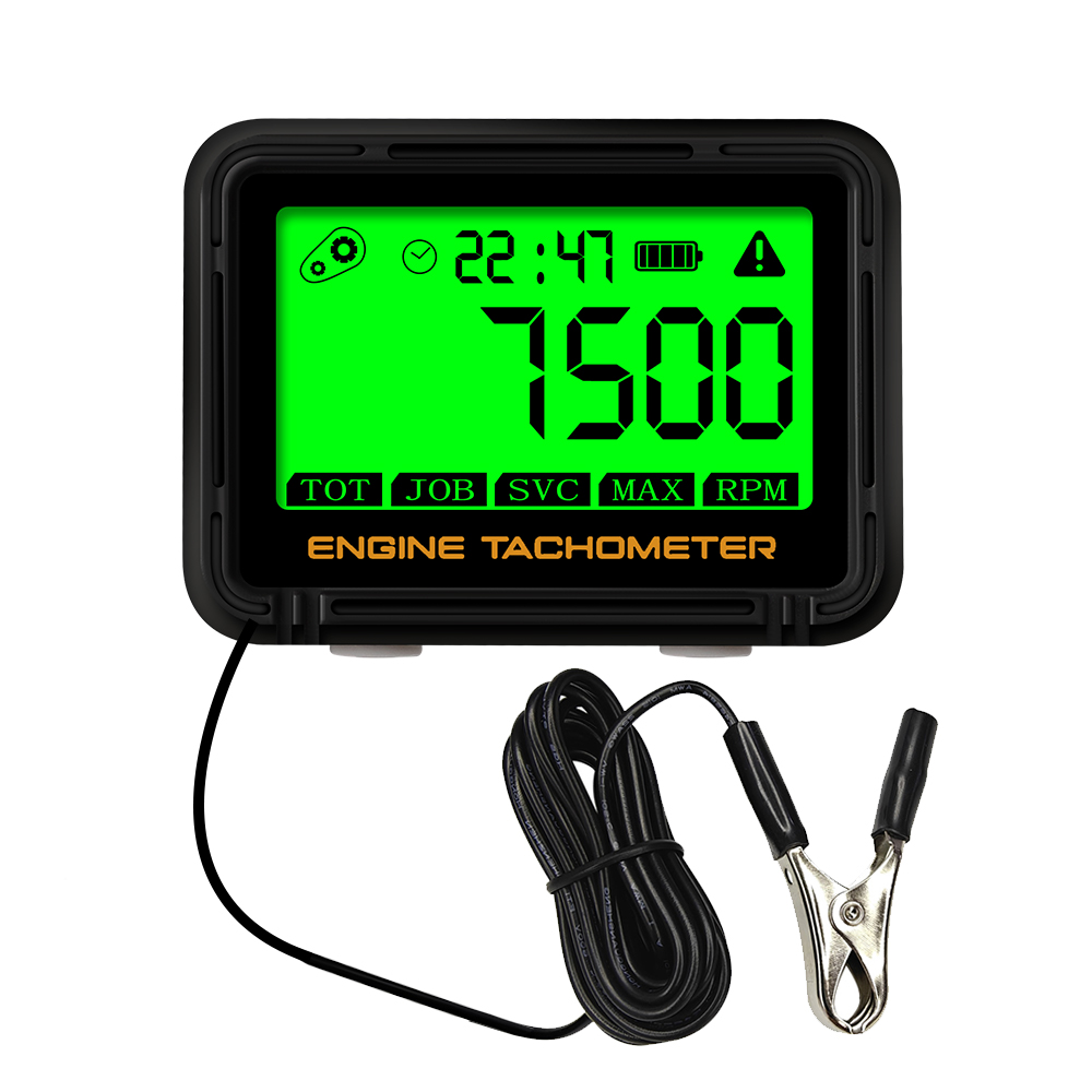 Induktiver digitaler Stunden-Drehzahlmesser mit Krokodilklemme und Uhr-Drehzahlmesser, induktiver Betriebsstundenzähler, Drehzahlmesser für kleine Motoren: Default Title