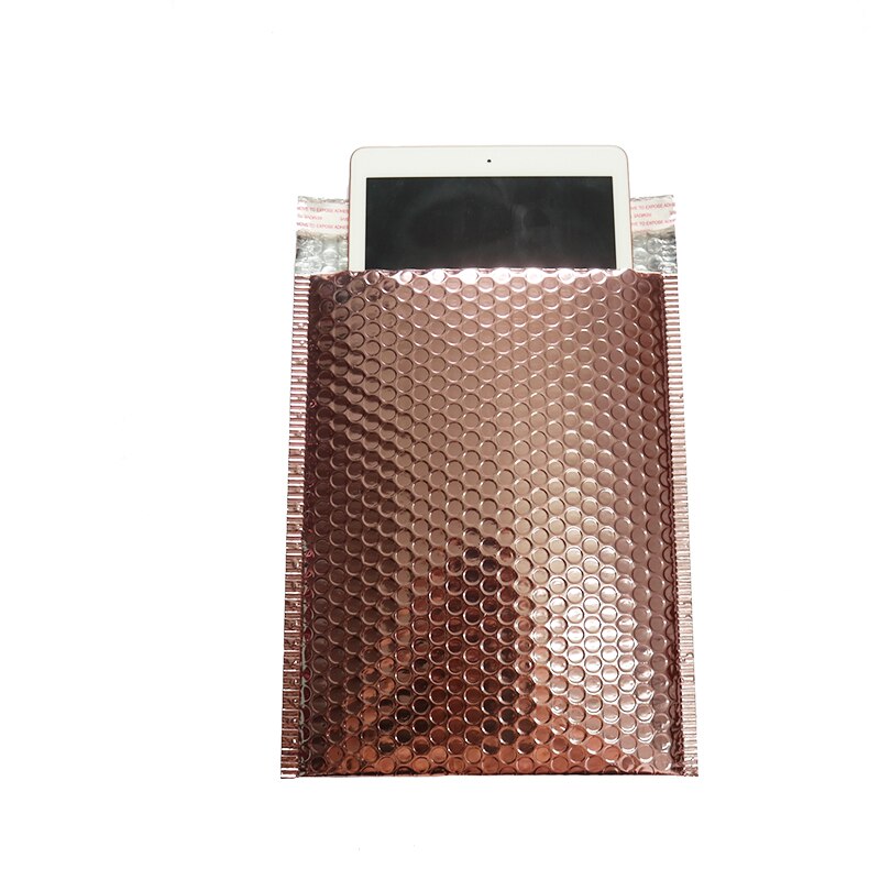 25Pcs/Lot Rose Gold Bubble Mailers Waterproof Packaging Envelope Thicken Aluminum Film Mailing Bags Self Seal Bubble Envelopes