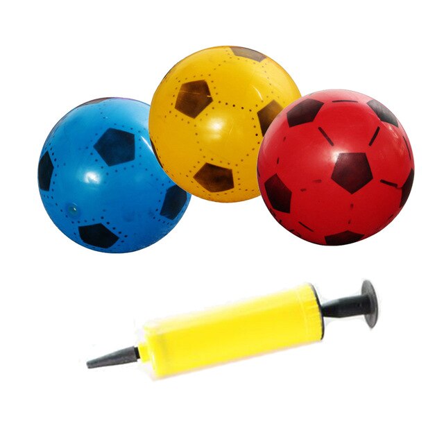 Ball Football PVC Plastic Soft Lightweight Football Suitable for Outdoor: 3pcs pump