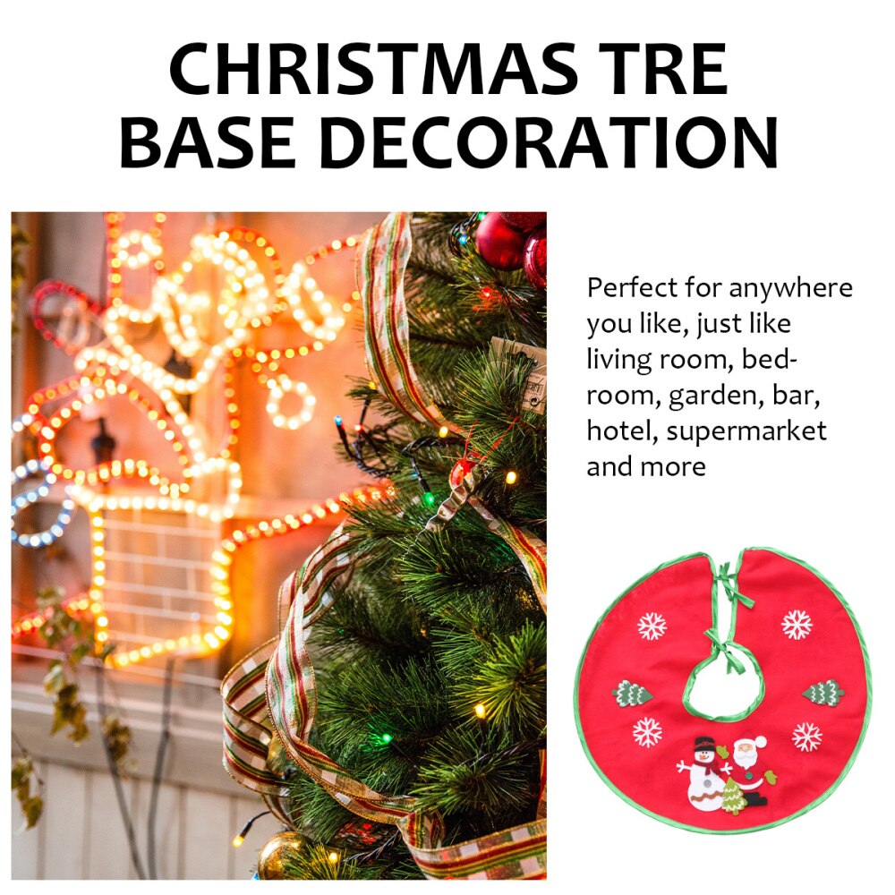 1Pc Xmas Boom Rok Met Decals Mooie Retro Duurzaam Boom Jurk Boom Rok Voor Kerstboom