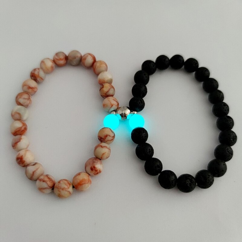 Magnetische Stellen Armbanden Lichtgevende Aansluiten Wederzijdse Attractie Relatie Bijpassende Armband Voor Koppels Vriendschap