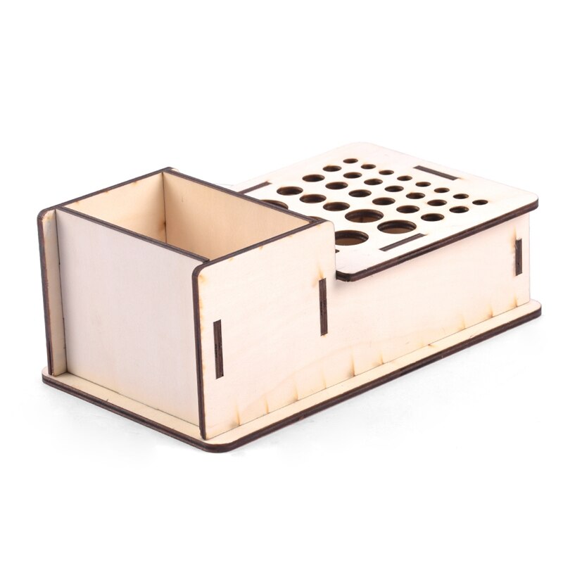 Wooden Storage Box Studio Modeling Tools Paint Brushes Holder Rack Display Stand Organizer Art Supplies Accessories