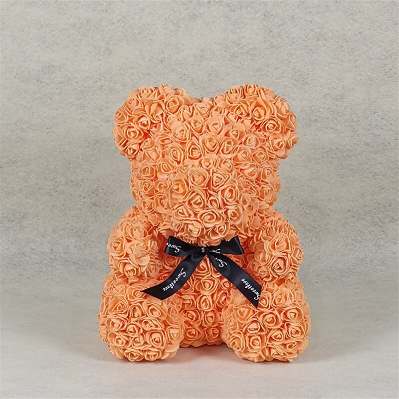 Hot 40 centimetri Artificiale della Rosa Cuore Teddy Bear Fatti A Mano Puzzel Orso di Rose Creatura Giocattoli Di Natale di Cerimonia Nuziale Delle Donne di San Valentino Regali: H