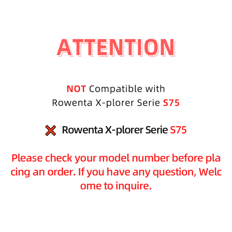 Fit For Tefal Rowenta X-plorer Serie 75S RR8577WH, 75S+ RG8597W / RR8587WH Accessories Brush Hepa Filter Mop Wipe Dust Bag