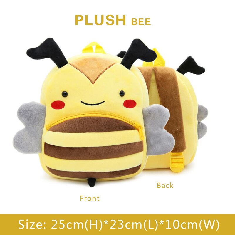 BOBDOG 3D Animal Plush Children Backpacks kindergarten Schoolbag Kids Backpack Children School Bags Girls Boys Back: Bee