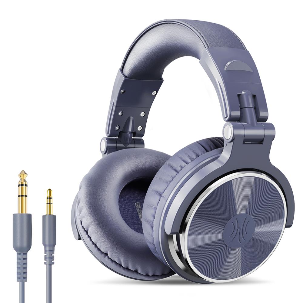 Oneodio Studio DJ Headphones With Microphone Over Ear Wired HiFi Monitoring Headset Foldable Gaming Earphone For PC: Pro-10 Purple