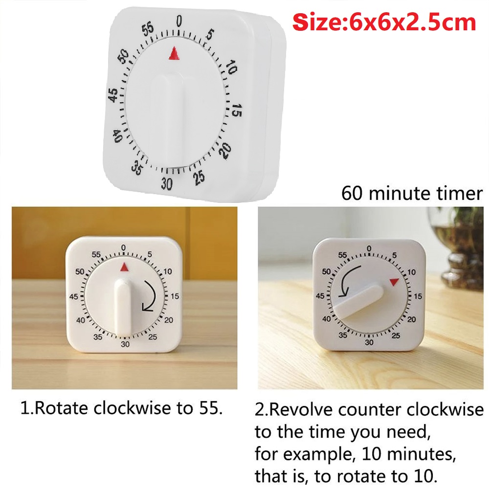 60Mins Magnetic Timer Manual Countdown Kitchen Timer for Baking Cooking Kid Study Fitness Yoga Training Timer Sleep Alarm Clock: green