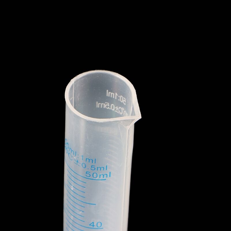 50mL Sauerei Zylinder Labor Prüfung Absolvierte Flüssigkeit Versuch Rohr Glas Werkzeug Neue M17F