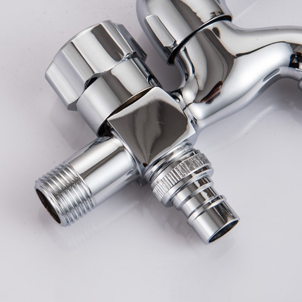 Brass Wall Mount Chrome Finished Small Tap Double Using Decorative Double Garden Faucet Washing Machine Tap 1 Piece