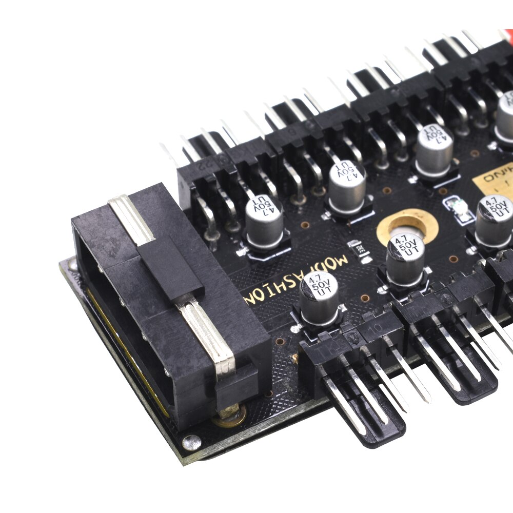 TISHRIC Upgrade Fan Hub 4Pin/SATA Chassis Fan Hub Molex Adapter Cooler Fan HUB Splitter Channel Hub of 4PIN/Sata Chassis Fan