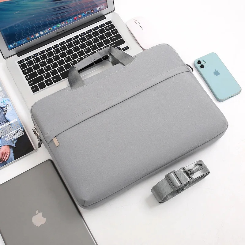 Damska torba na laptopa do ręki, etui na komputer 15,6 cala, mała, nowa, wewnętrzna torba na tablet 14 cali, torba ochronna na tablet 13,3 cala, iPad.: Srebrny