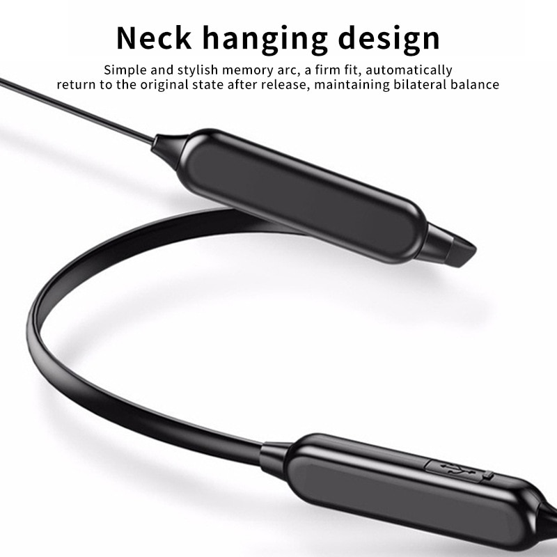 Bluetooth 5.4 Wireless Earphone HiFi 9D Stereo Noise Reduction Headphones Sports Neckband Neck-hanging Earbuds Headset Handsfree