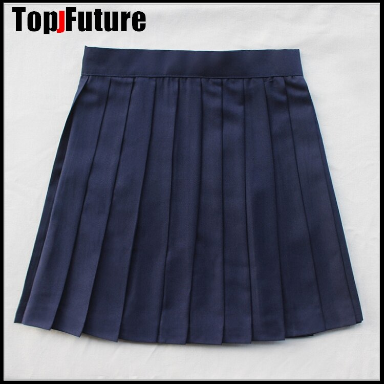 Uniformes scolaires japonais femmes filles, couleur unie plissée, costume JK noir bleu marine gris, jupe de Style académique pour lycéennes: NAVY 42CM / L
