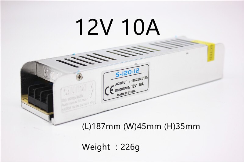 3/5/10//15/30A LED Voeding DC12V 36 W 60 W 120 W 150 W 180 W 200 W 240 W 360 W LED Driver Power Adapter LED Verlichting Transformers: 10A 120W